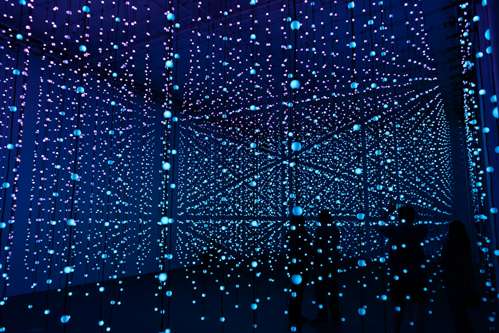Grid of blue lights